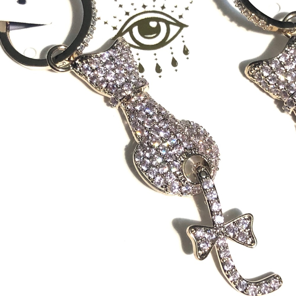 Kitty Kat Rhinestone Dangle earrings